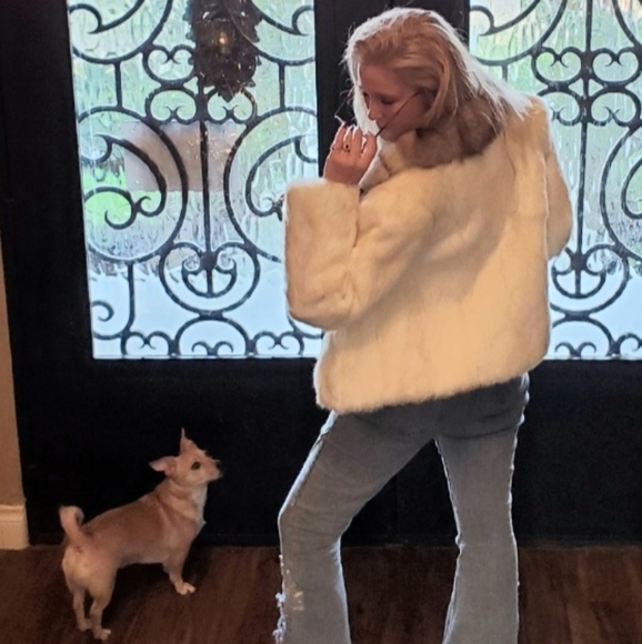 Soft, Ivory Rabbit Fur Coat w/Fox Collar - Picture 13 of 16